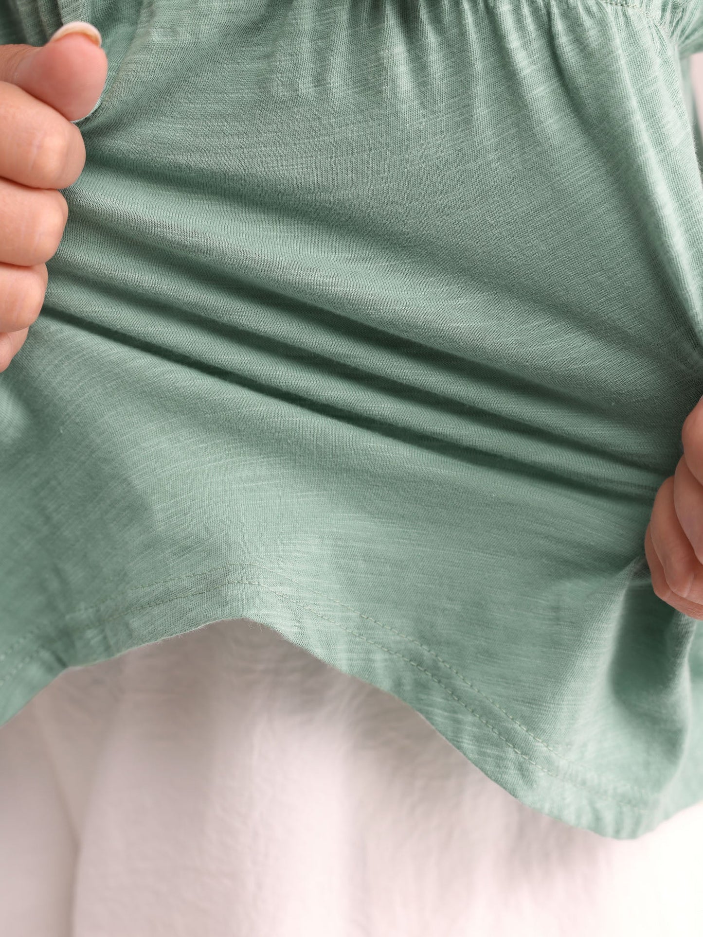 Pure Cotton Stretchy Lace Trim T-Shirt