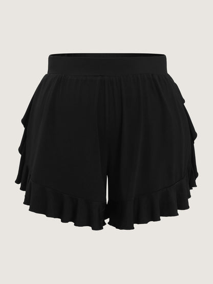 Lotus Leaf Wide-Leg Shorts