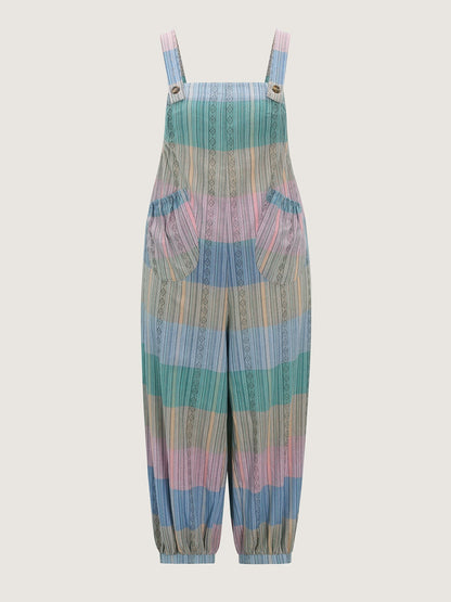 Adjustable Hem Colorblock Jumpsuit