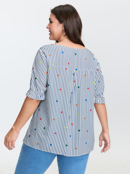 Floral Print Notched Collar Blouse