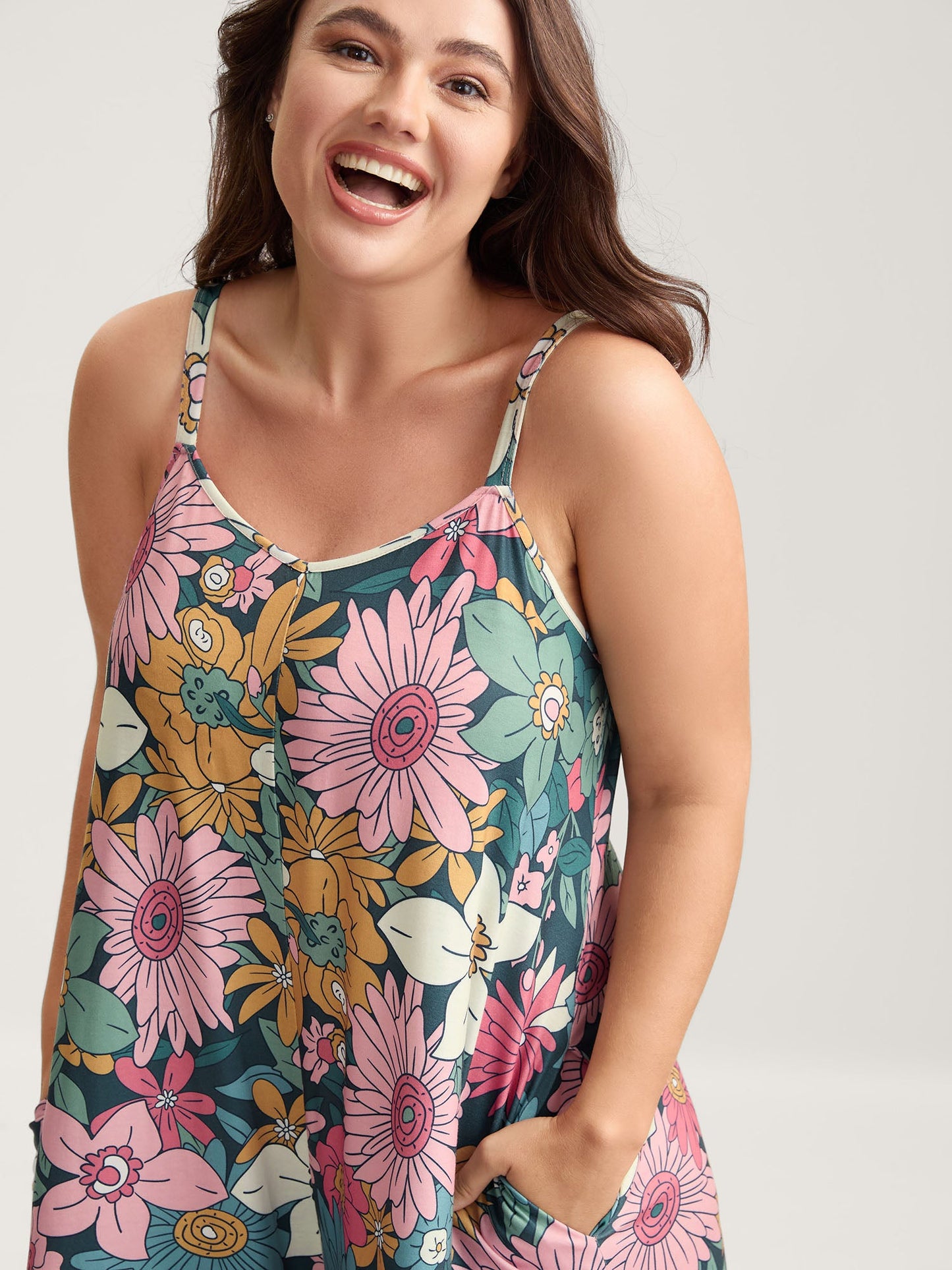 plus size Vivid Groove Stretchy Adjustable Jumpsuit
