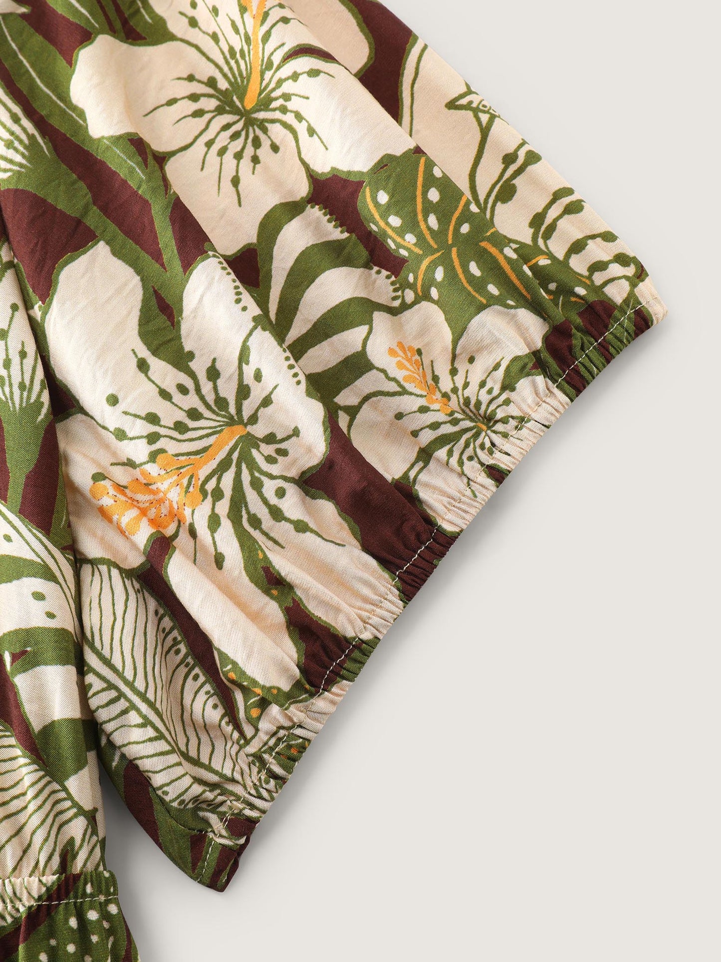 Floral Print Cinched-Waist Blouse