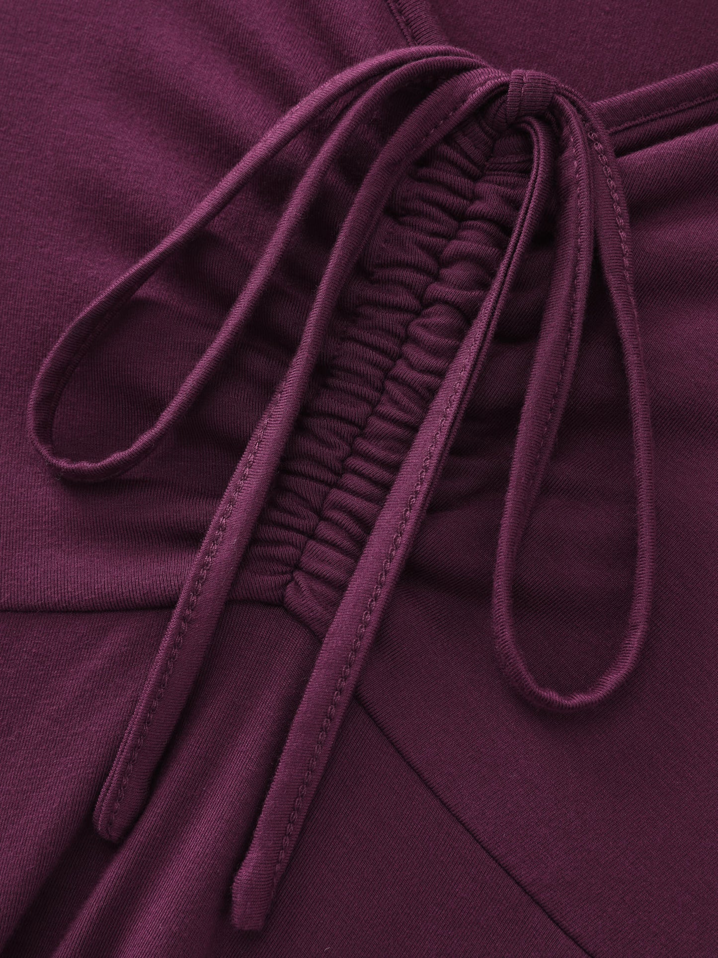 Stretchy Layered Drawstring Midi Dress