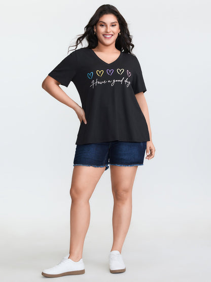 Supersoft Multi-Color Heart Print T-Shirt