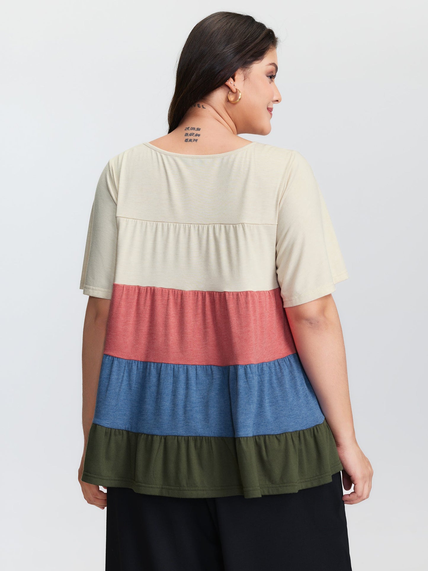 Supersoft Colorful Stripes A-Line Knit Top