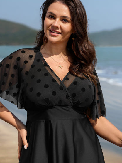Polka Dots Sheer Swim Top