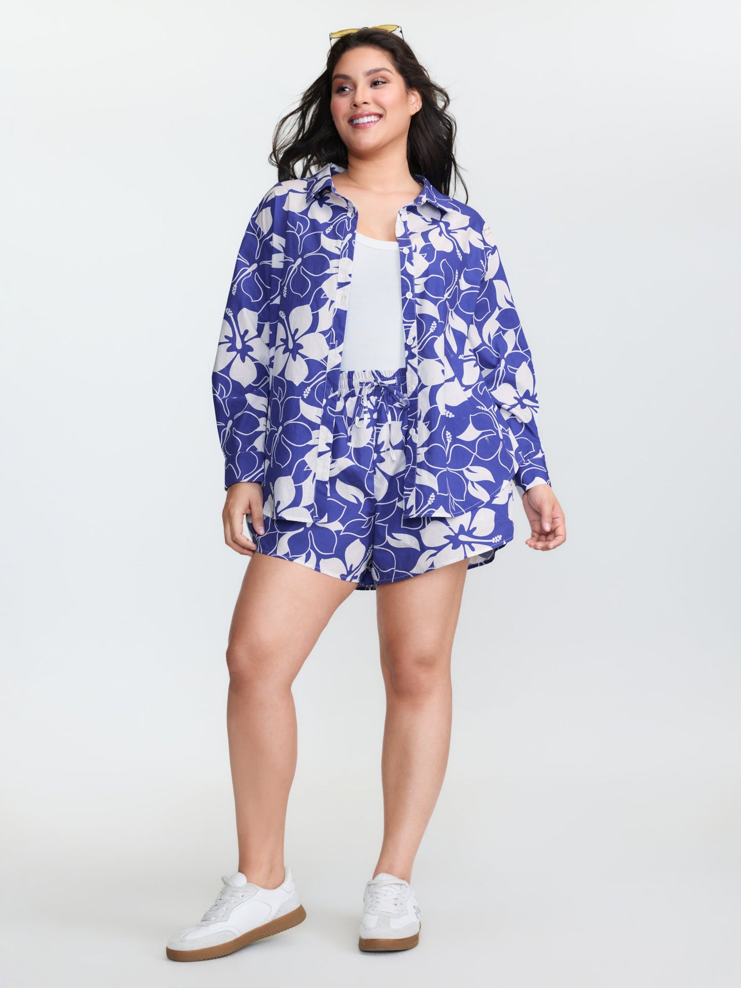 Pure Cotton Large Floral Print Shirt