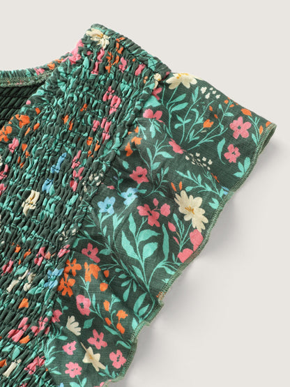 Breezy Floral Print Flutter Sleeve Jumpsuit
