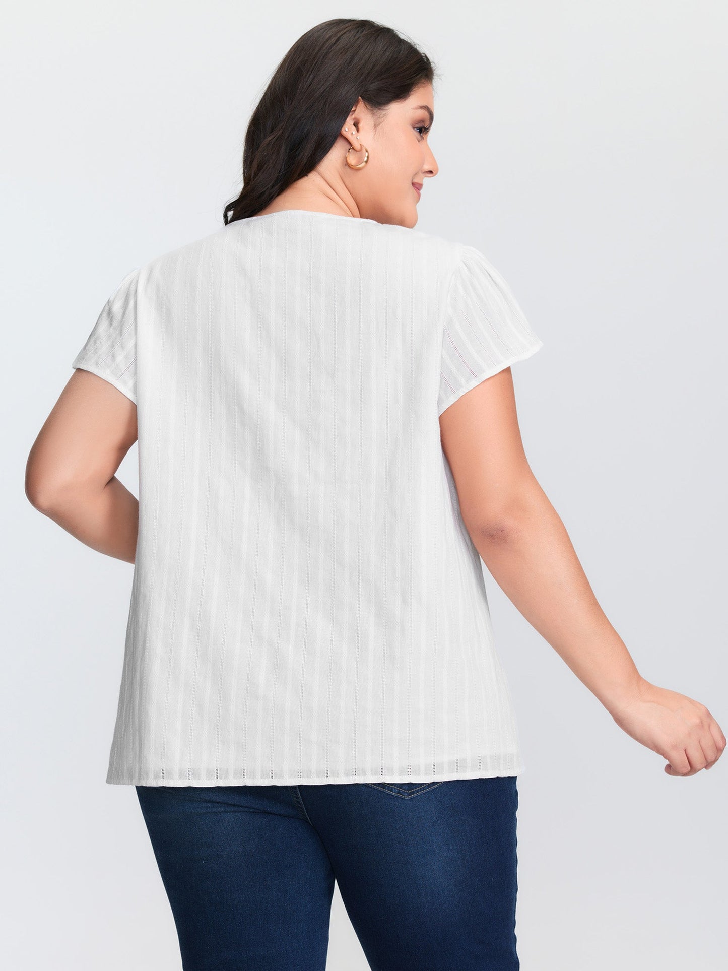 Pure Cotton Pleated Button-Down Shirt