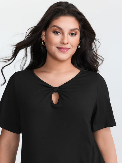 Supersoft Keyhole Neckline Drawstring T-Shirt