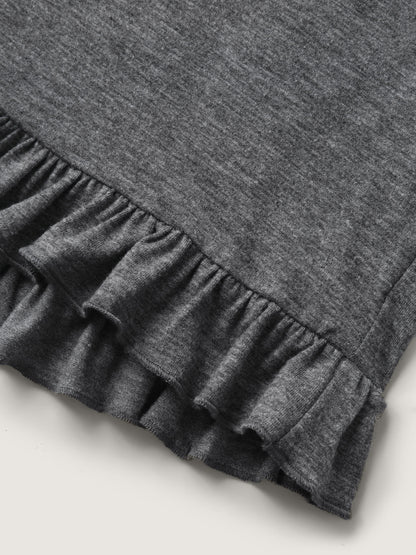 Supersoft Mixed Color Knit Drawstring Ruffled Shorts