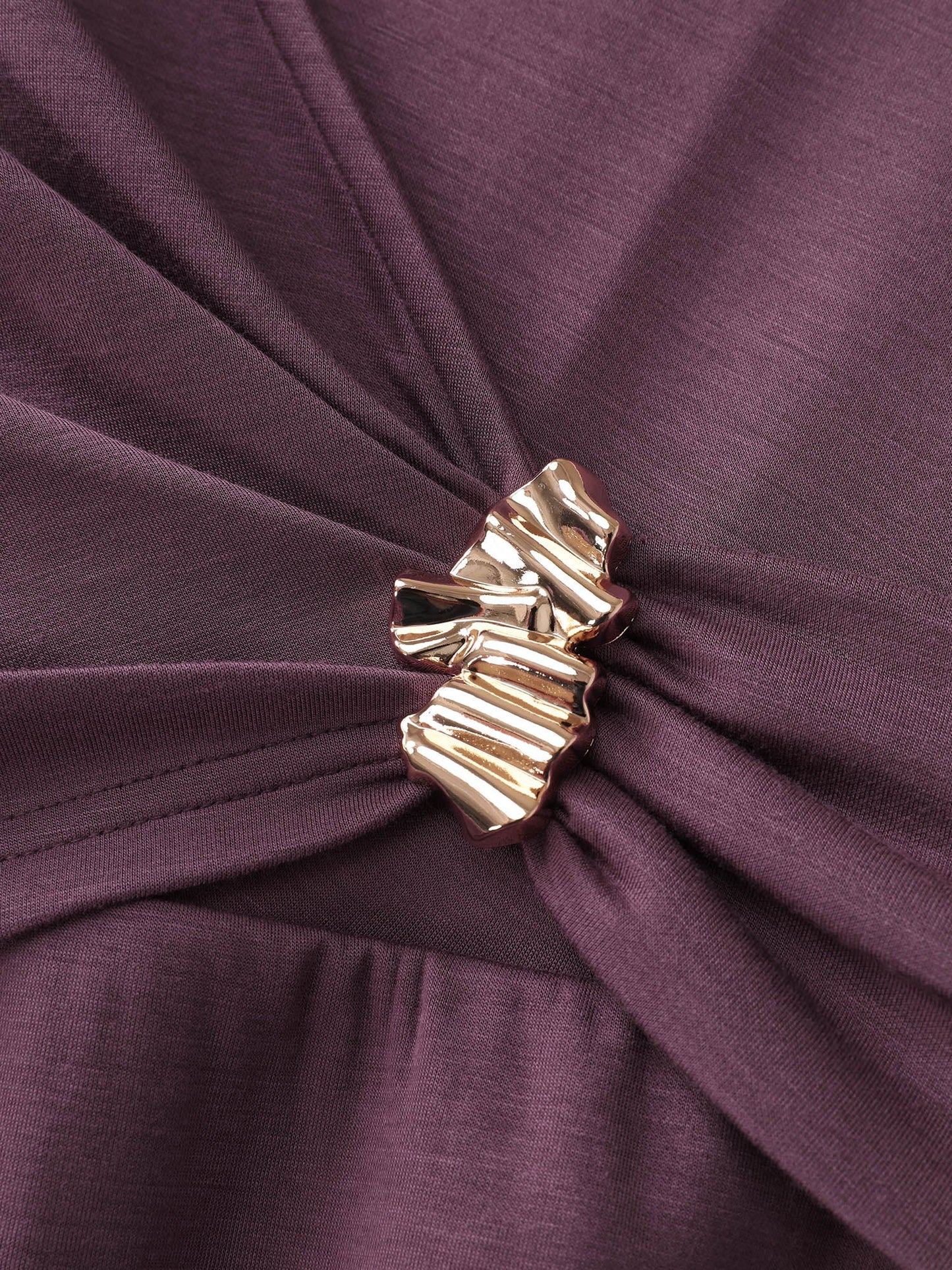Supersoft Side Knot Metal Detail Midi Dress