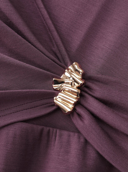 Supersoft Side Knot Metal Detail Midi Dress