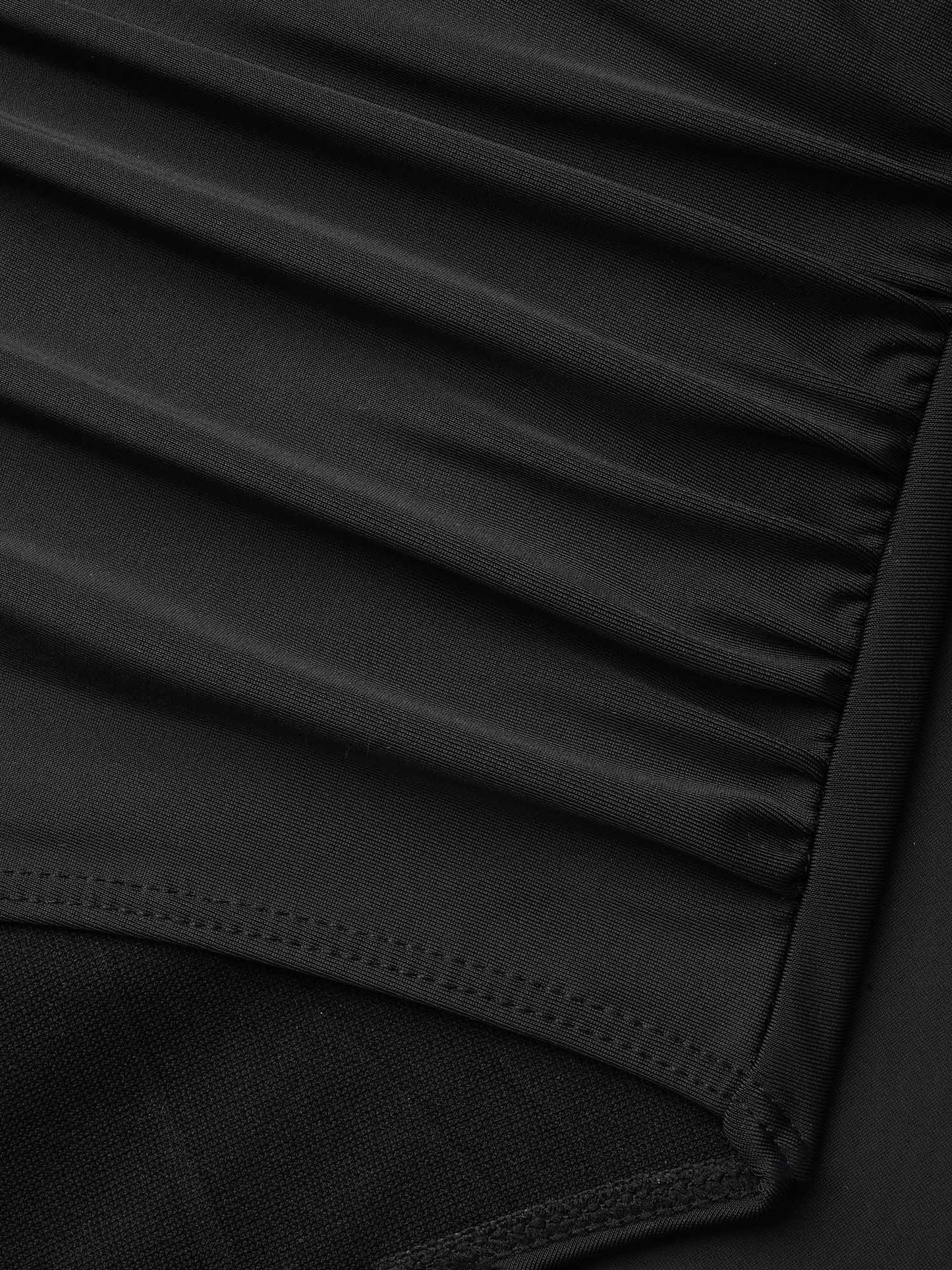 Layered Hips Coverage Slit Swim Bottoms