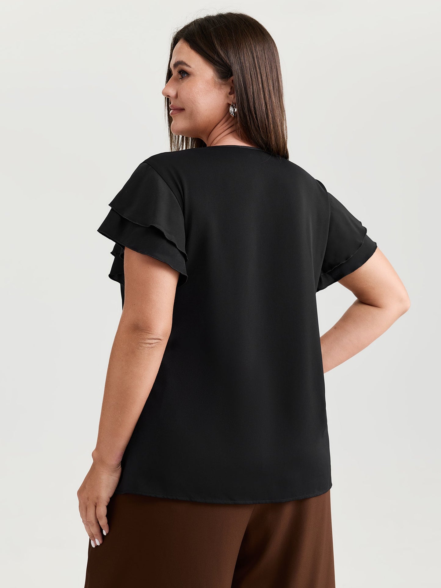 Layered Ruffled Arm-Friendly Sleeve Blouse