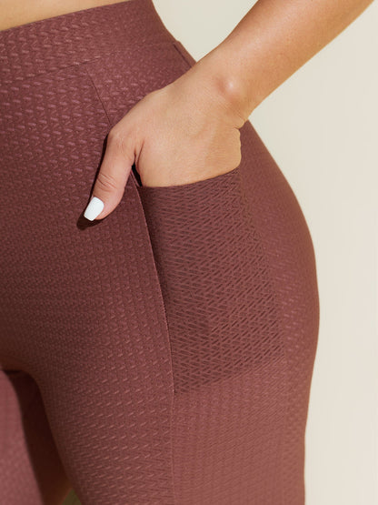 Textured Side Pockets Sculpting Swim Bottoms