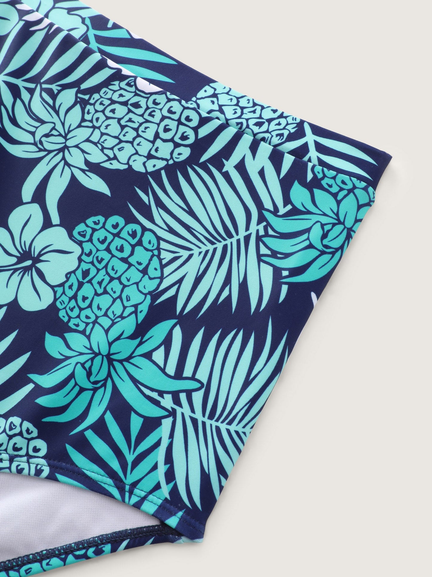 Tropical Floral Print Ruched Swim Dress