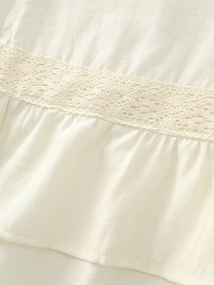 Sheer Lace Lotus Leaf Detail Kimono