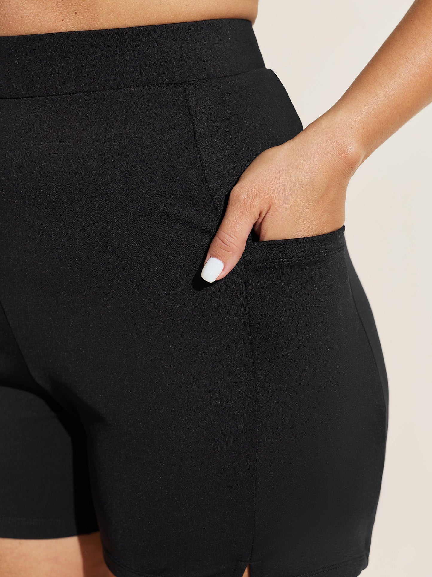 High Rise Pocket Split Side Swim Bottoms