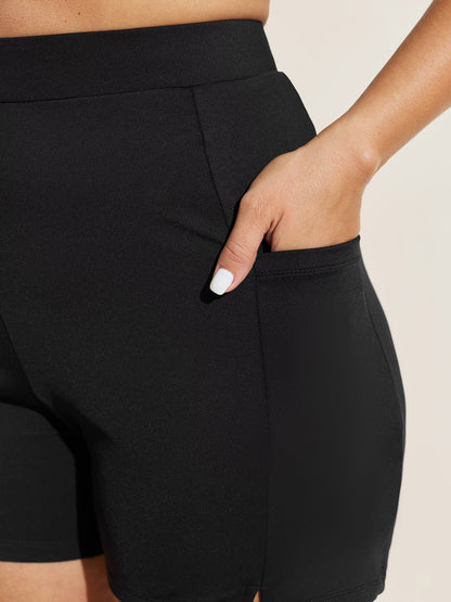 High Rise Pocket Split Side Swim Bottoms