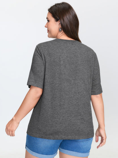 Graphic Floral Print Round Neck T-Shirt