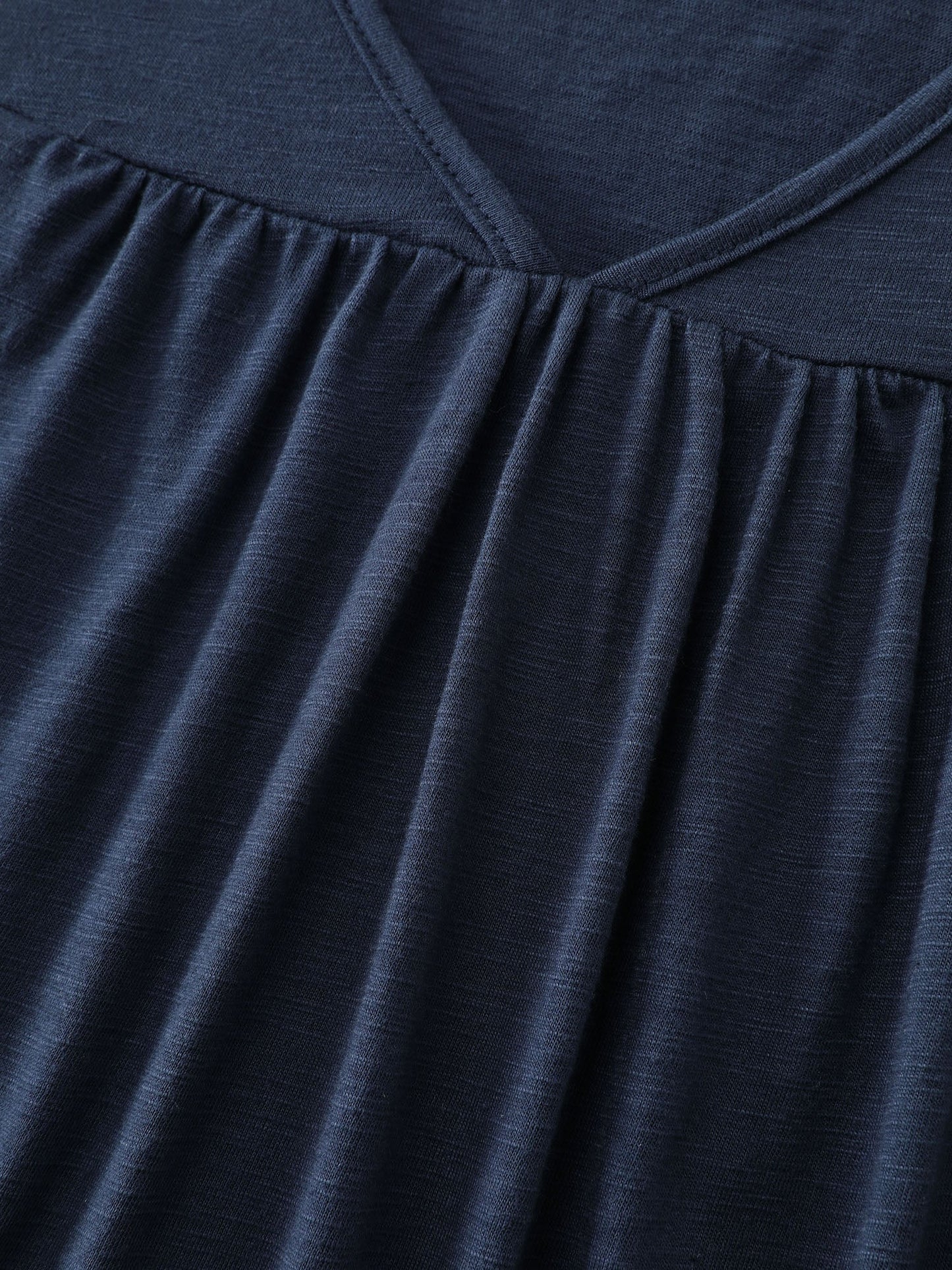 Cotton Slub Textured Embroidered Knit Top