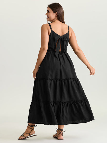 Timeless Back-Tie Tiered Cami Maxi Dress