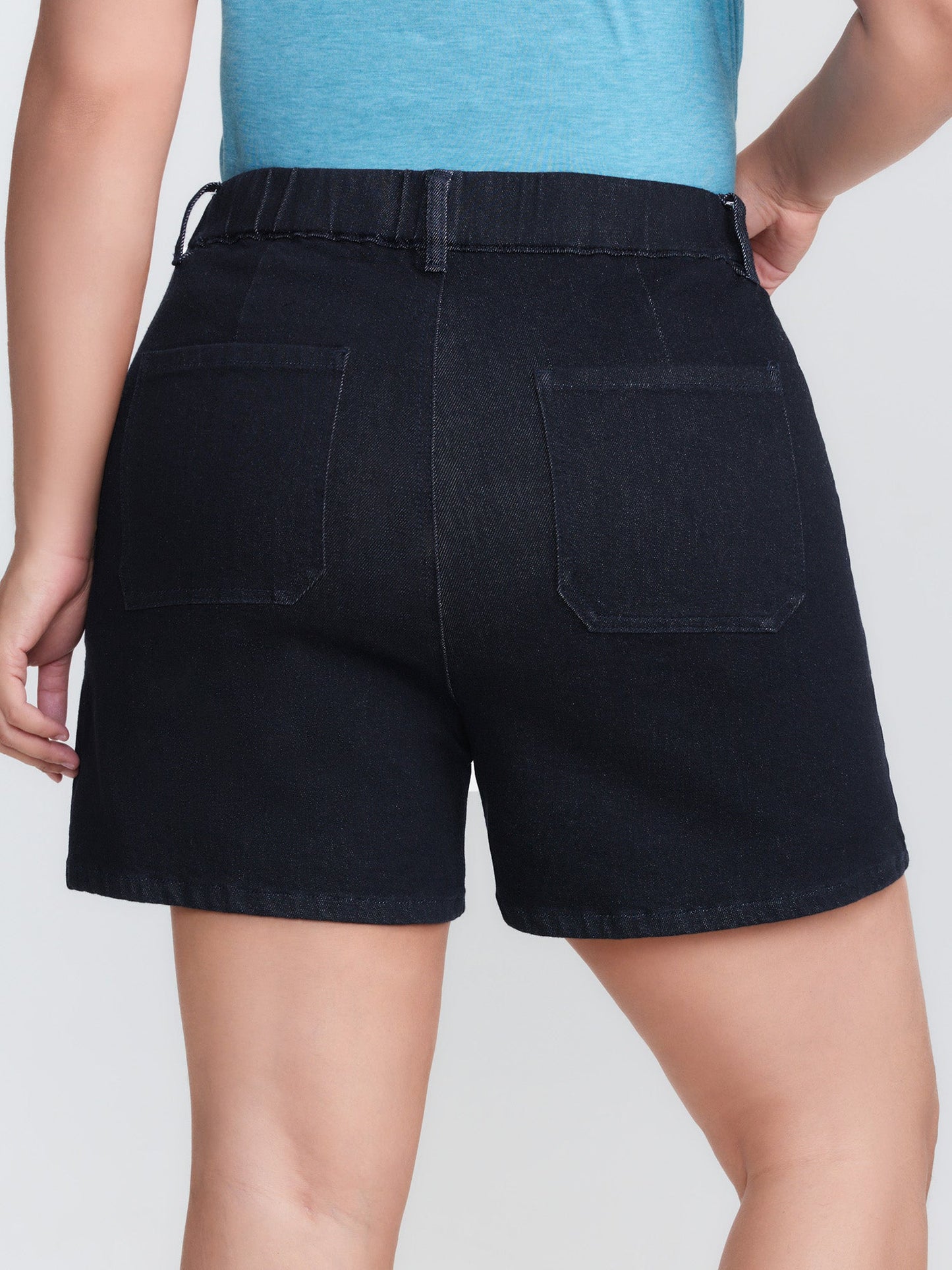 Supersoft Mid-Rise Straight-Leg Denim Shorts