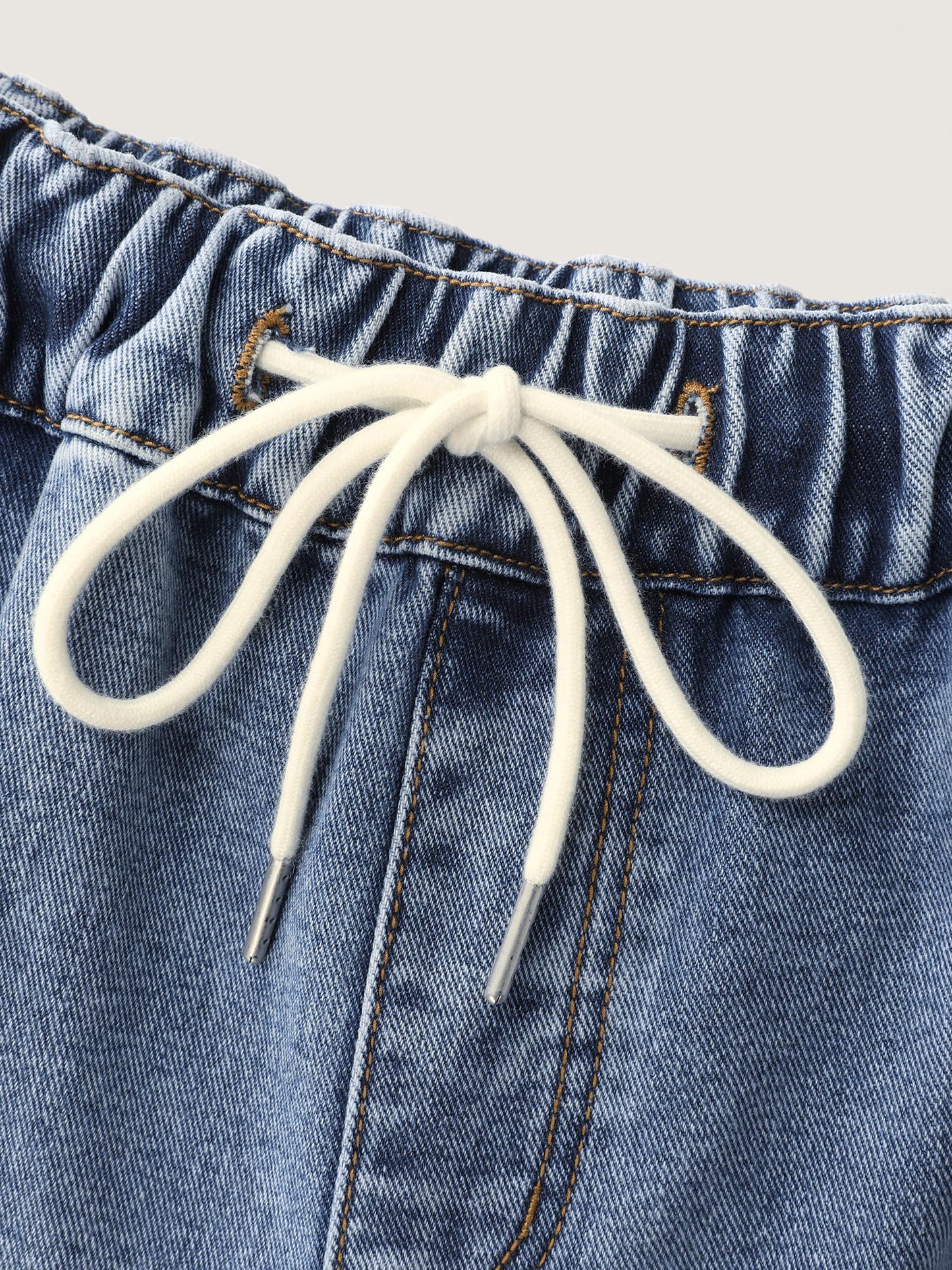 Everyday Stretchy Straight-Leg Denim Shorts