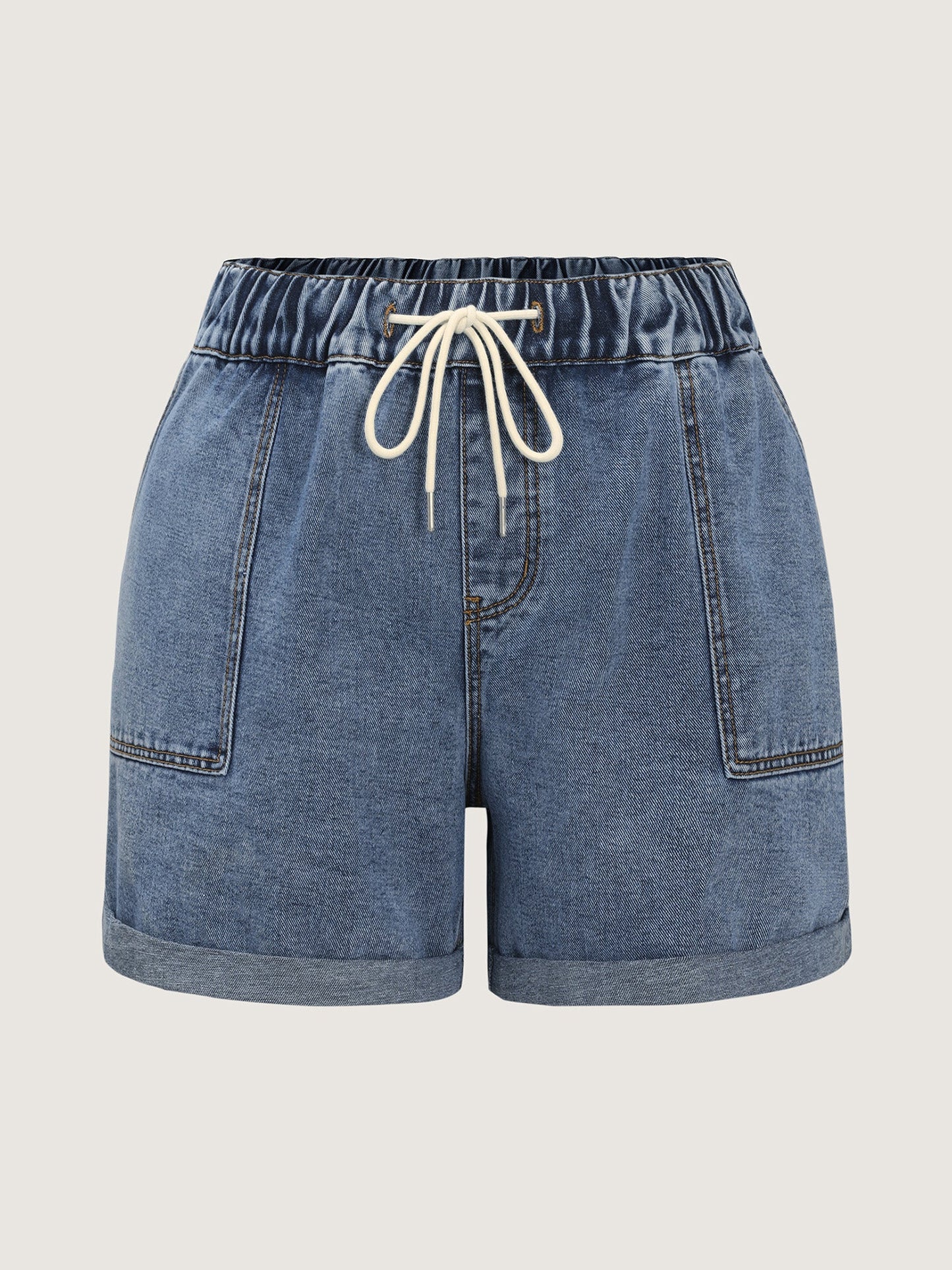 Everyday Stretchy Straight-Leg Denim Shorts