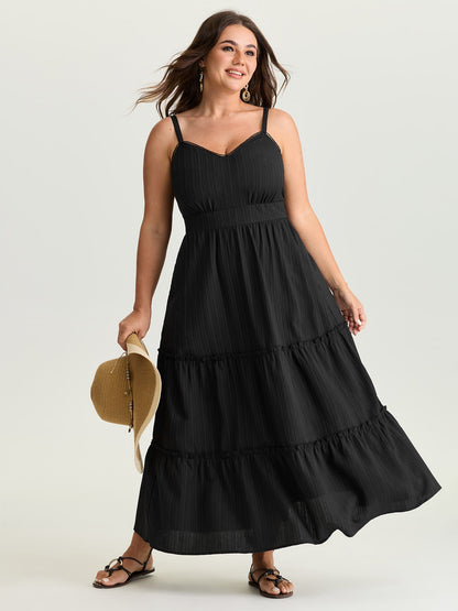Timeless Back-Tie Tiered Cami Maxi Dress