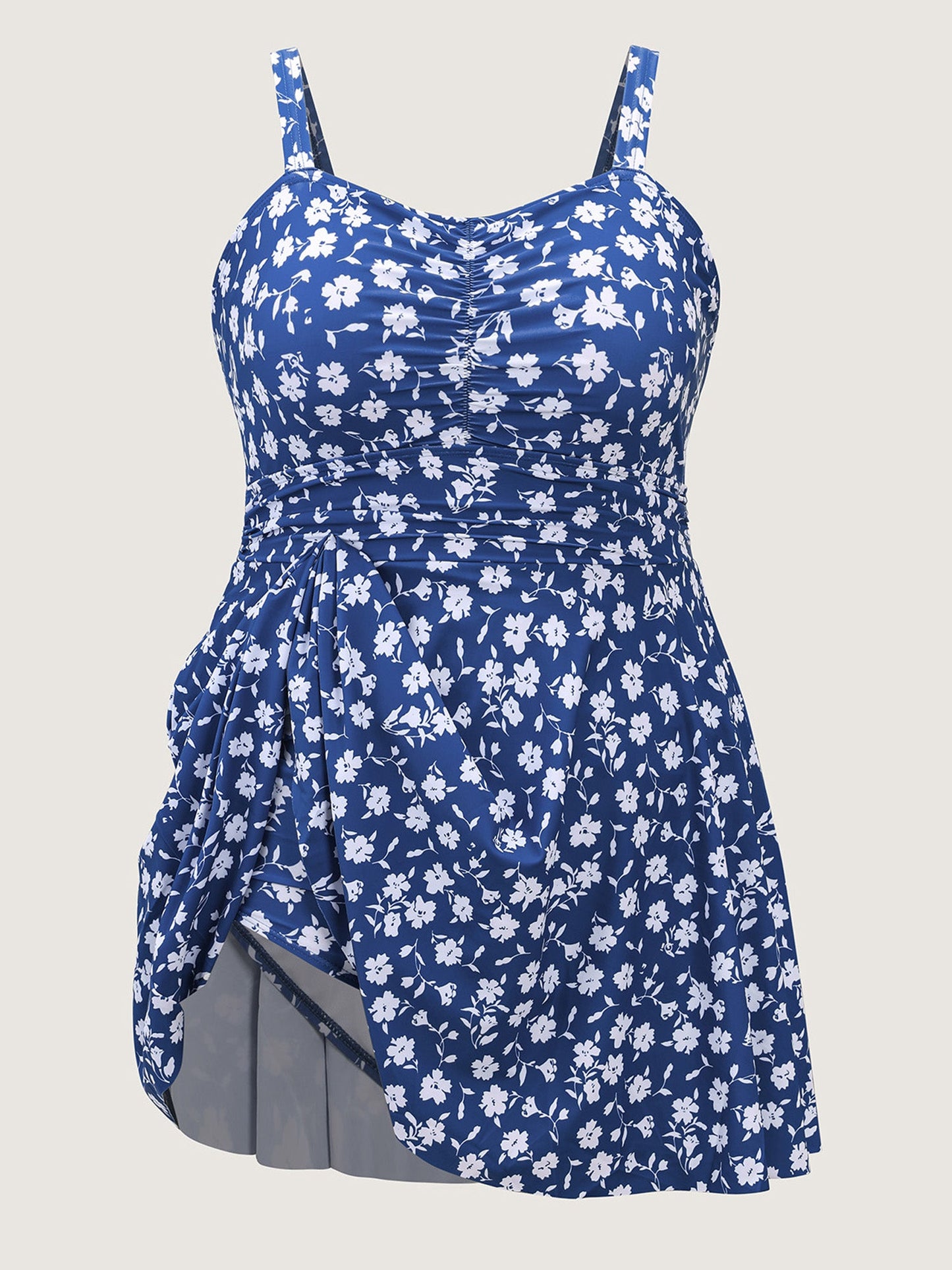 Ditsy Floral Ruched Empire Waist Swim Dress