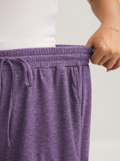 Supersoft Mixed Color Knit Drawstring Ruffled Shorts
