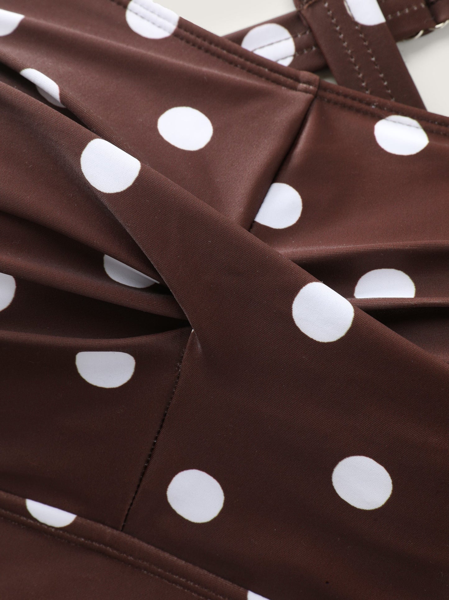 Twist-Front Polka Dots Swim Dress