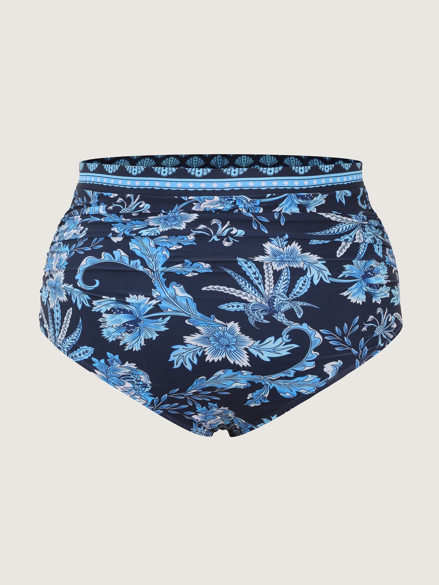 Floral Print Color Contrast Swim Bottoms