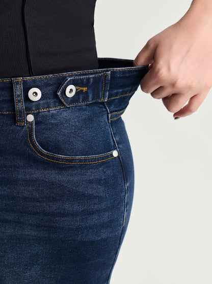 Stretchy Skinny-Fit High-Rise Denim Shorts
