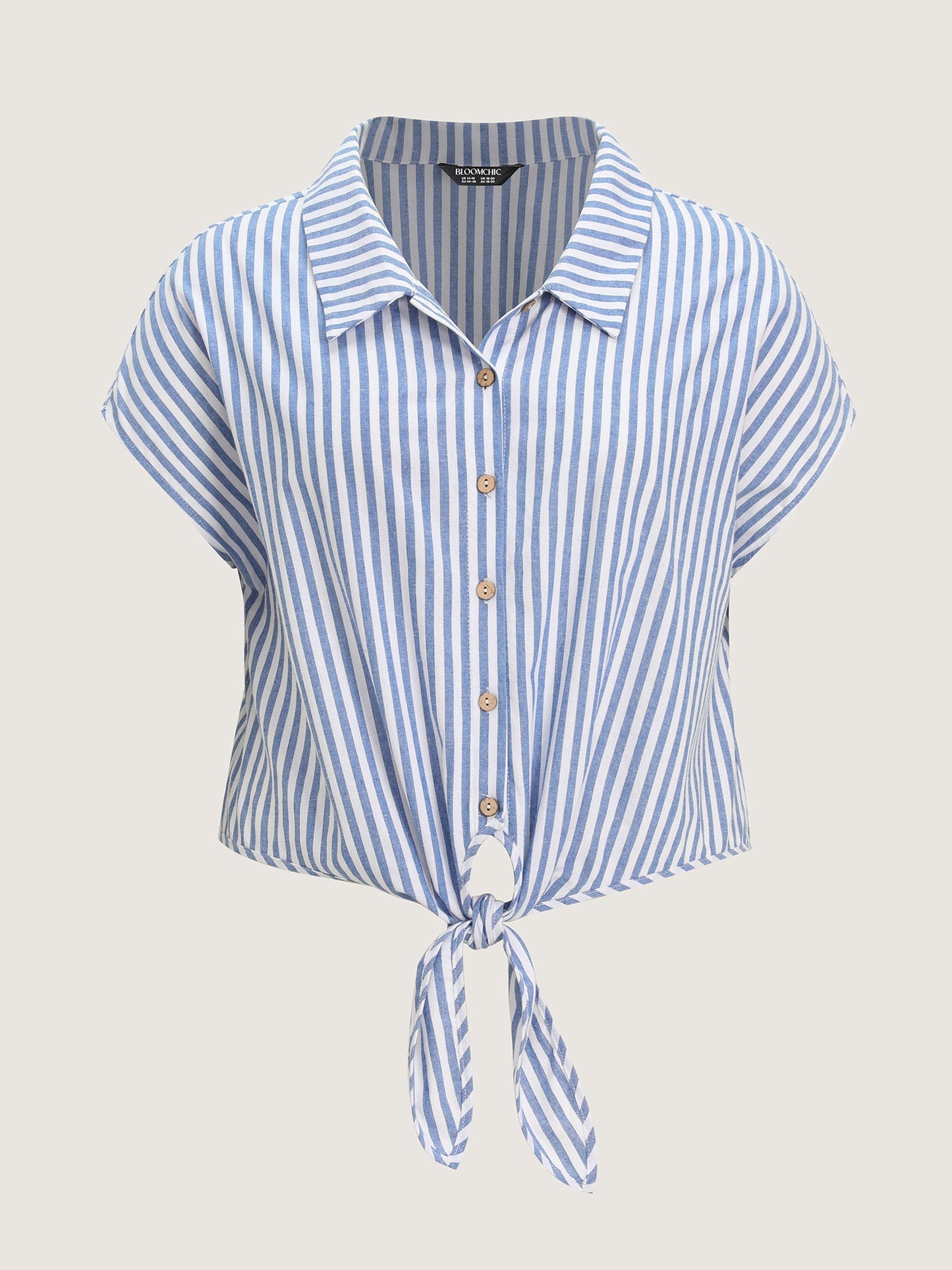 Pure Cotton Striped Petal Hem Two-Piece Set