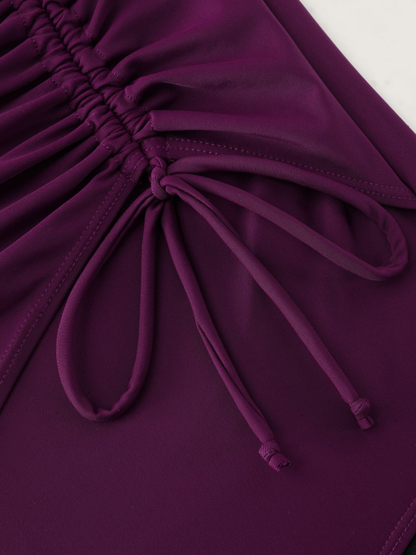 Ruffled Channel Drawstring One-Piece Swimsuit