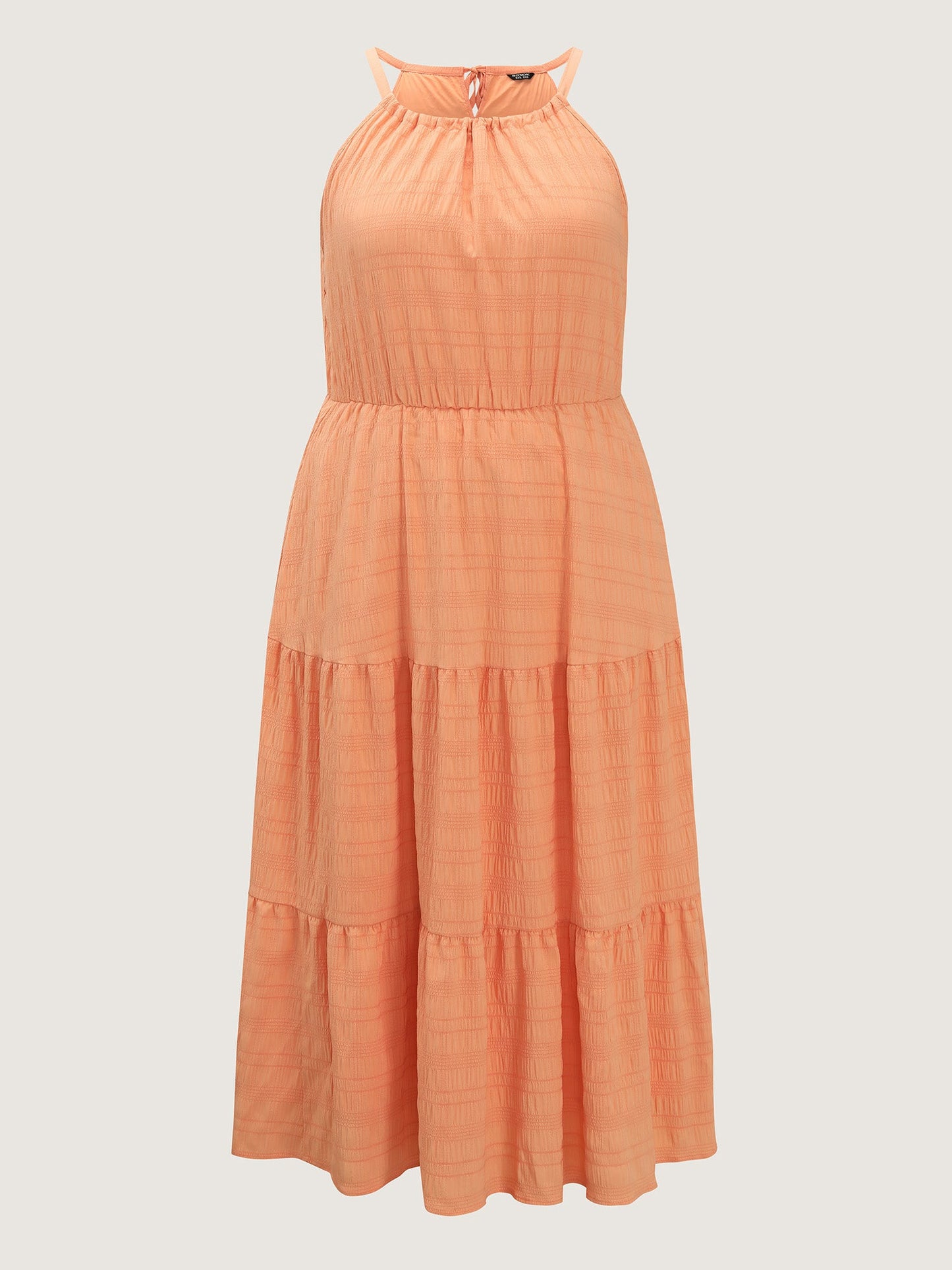 Breezy Halter-Neckline Tiered Midi Dress