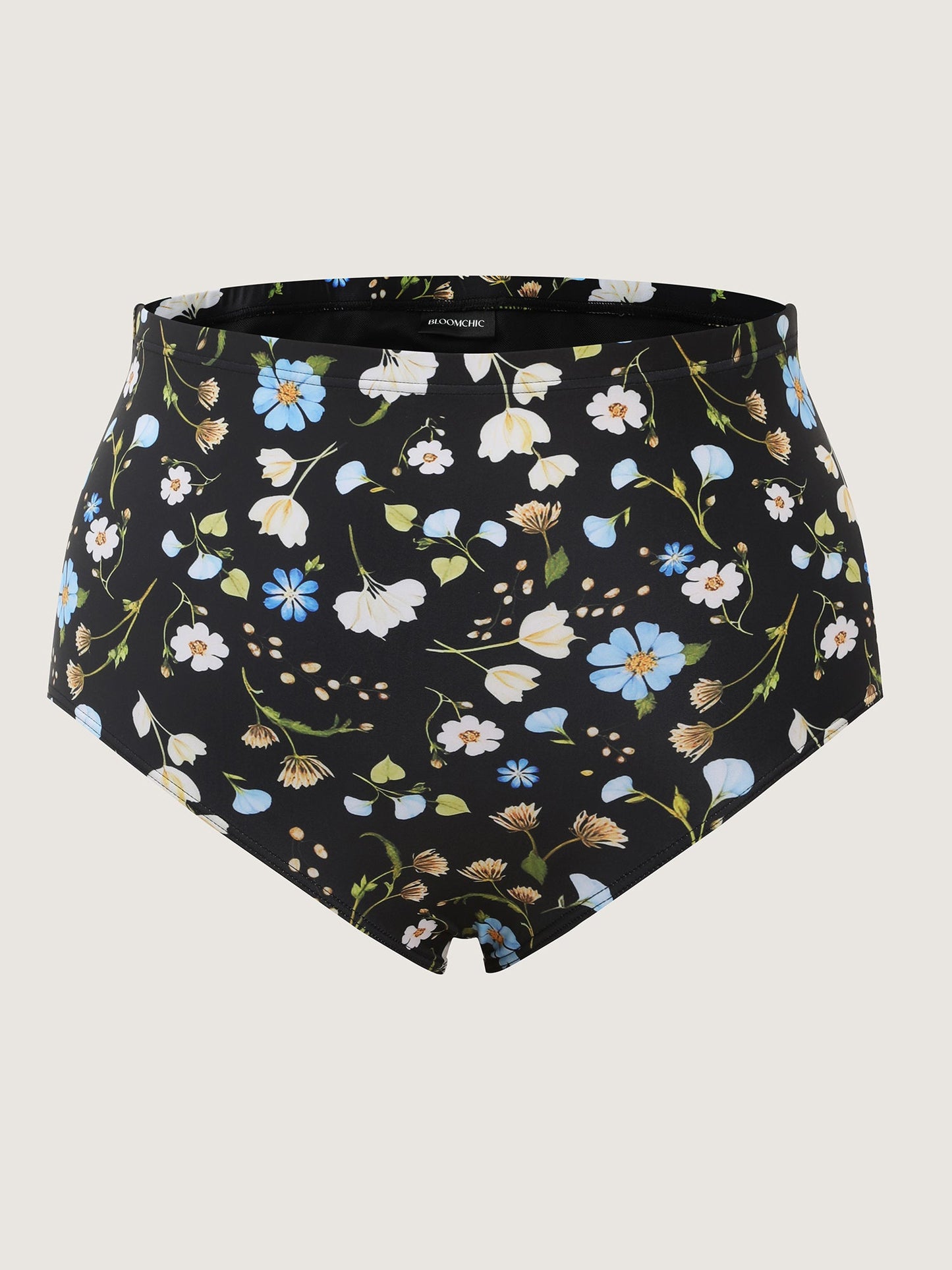 Floral Print Cinched Flared Swim Dress