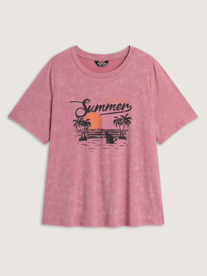 Summer-Ready Print Snowflake Effect T-Shirt