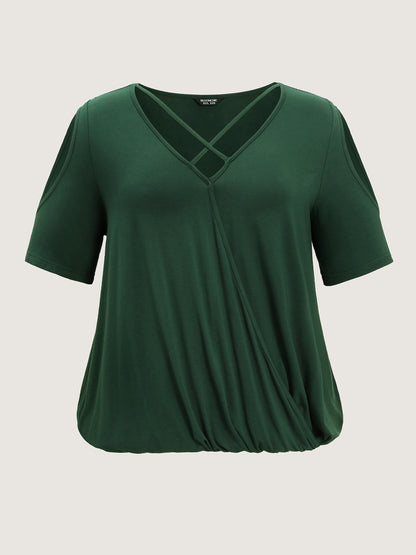 Supersoft Cold-Shoulder Knit Flowy Top