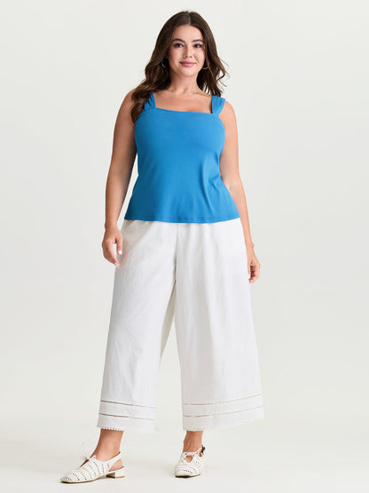 Supersoft Stretchy Wide Strap Plain Tank Top
