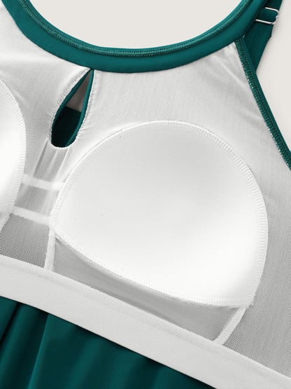 Water Drop Cut-Out Ruched Swim Top