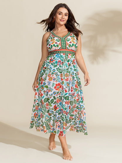 Two-Piece Tummy-Friendly Sarong Swimsuit