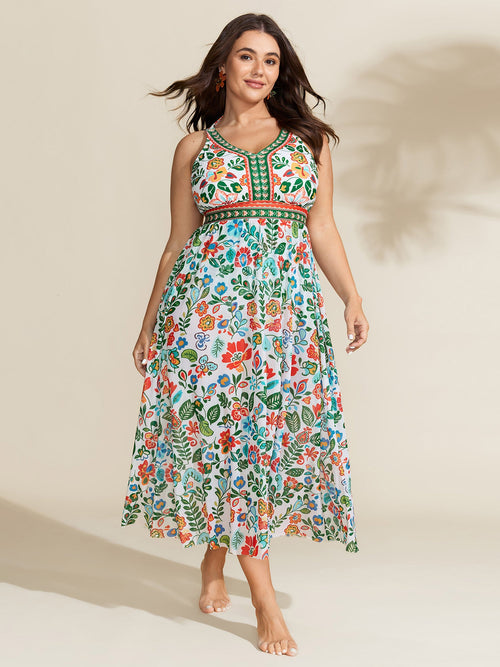 Two-Piece Tummy-Friendly Sarong Swimsuit