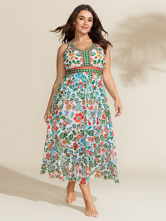 Two-Piece Tummy-Friendly Sarong Swimsuit