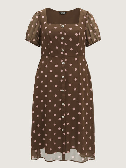 Polka Dots Curve-Hugging Midi Dress