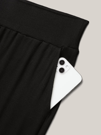Stretchy Waist Straight-Leg Pants