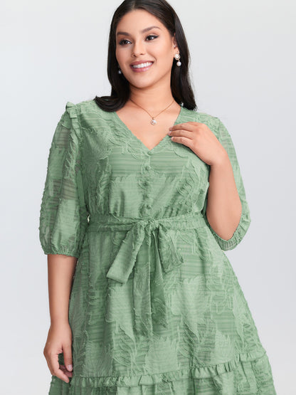 Floral Print Waist-Tie Ruffled Mini Dress